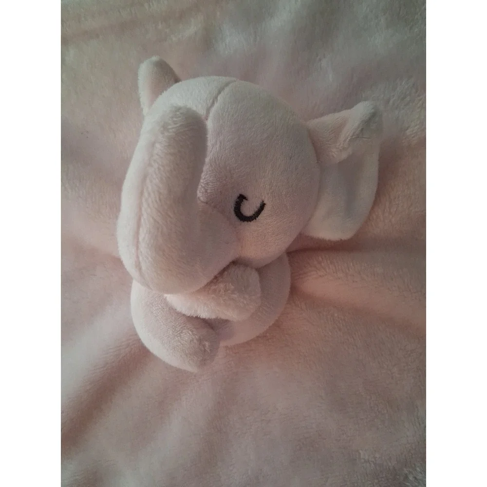 TAHARI Pink Elephant Plush Lovey Soft Baby Security Blanket 12
